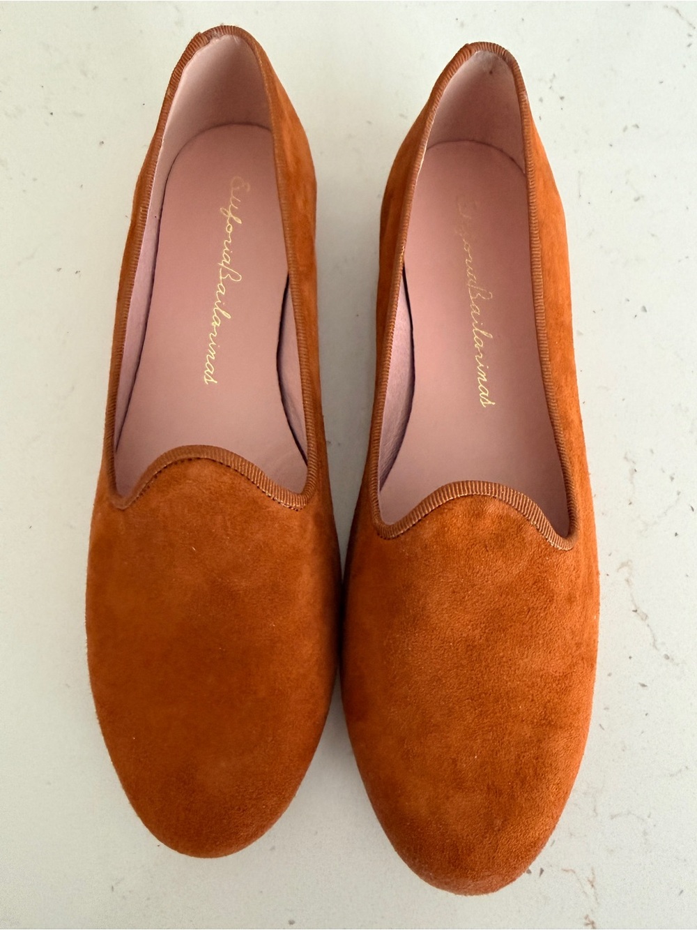 Suede Loafer Rust Brown Slip-On Flats - Size 38
